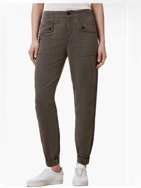 AllSaints Val Twill Cargo Pants Women Size 8 Dark Khaki Green Pockets Preppy